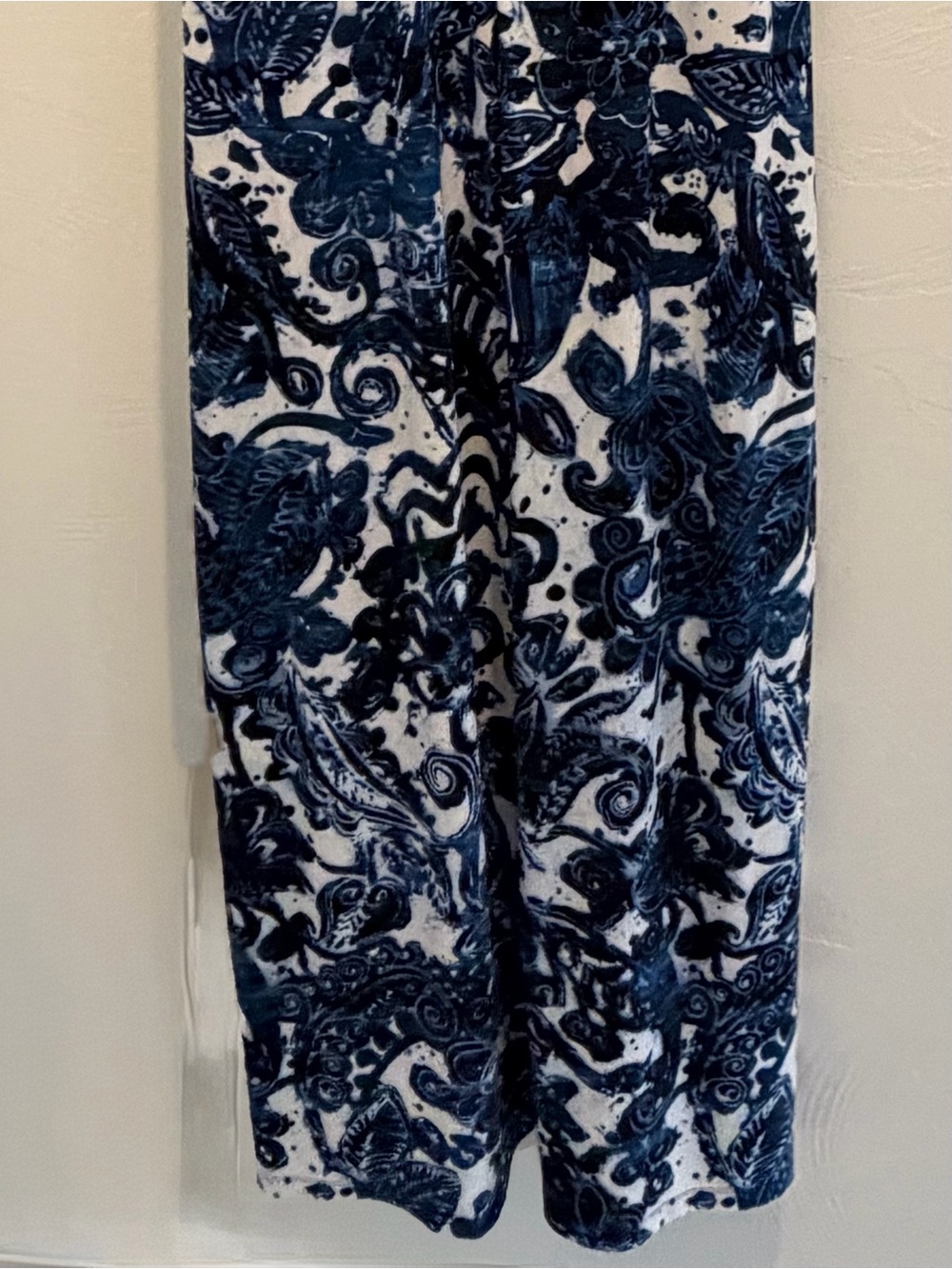 Chaps Navy and White Floral Paisley Maxi Dress